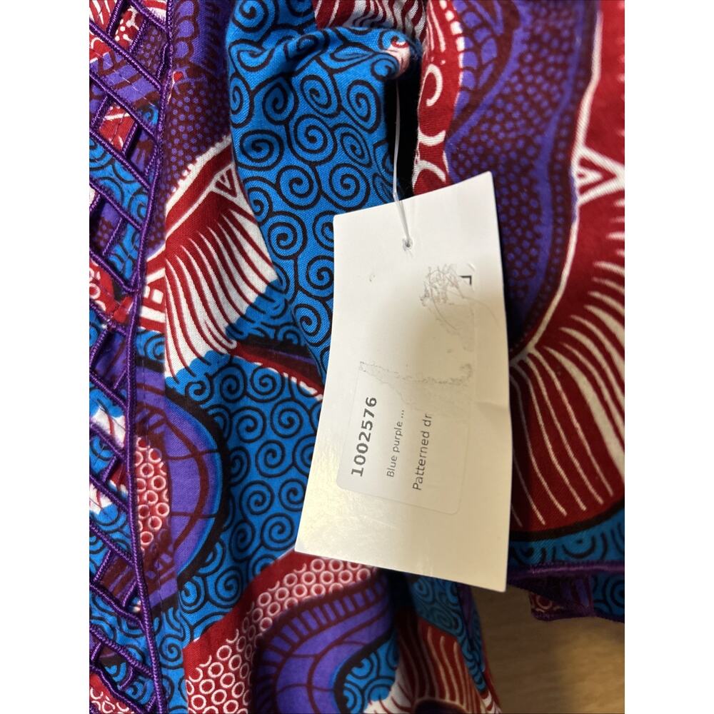 NEW Ankara Dashiki pattern Print Women's sz XL Maxi Dress Boho Handmade In USA - Picture 4 of 13